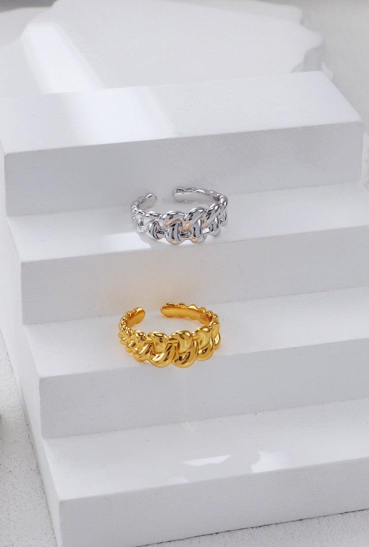 Silver Weave Open Ring