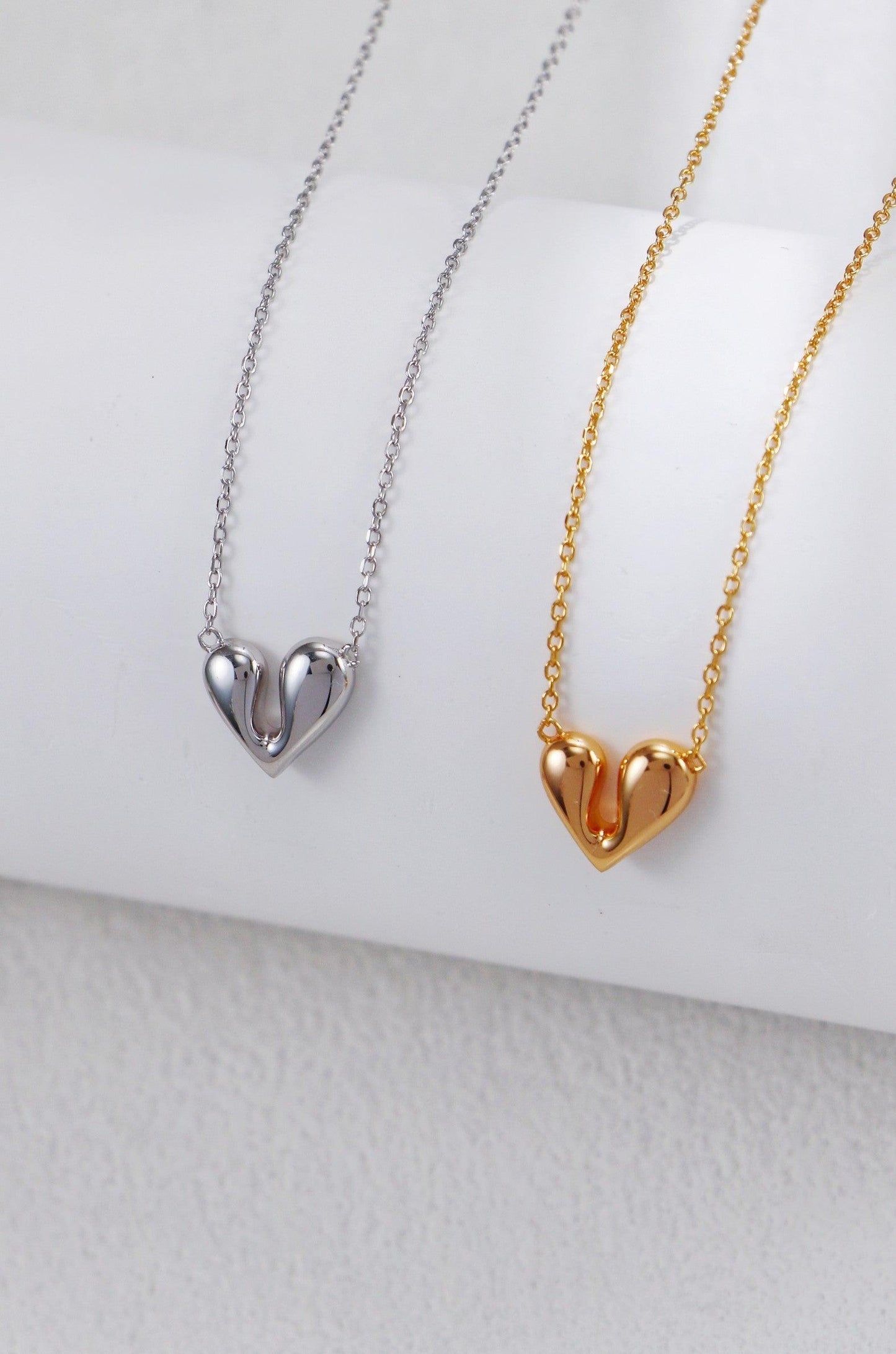 Gold Plated Irregular Heart Shapes Necklace