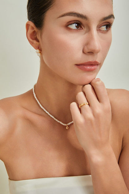 Gold Plated Scallop Crown Open Ring