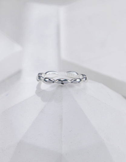 Silver Halo Swirl Open Ring