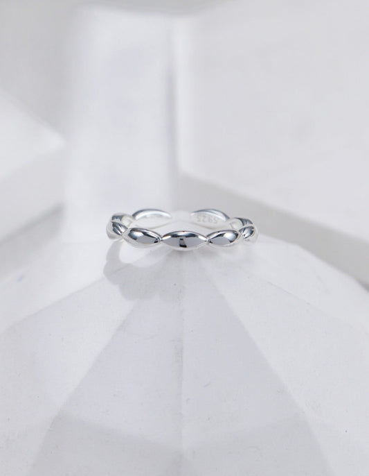 Silver Halo Swirl Open Ring