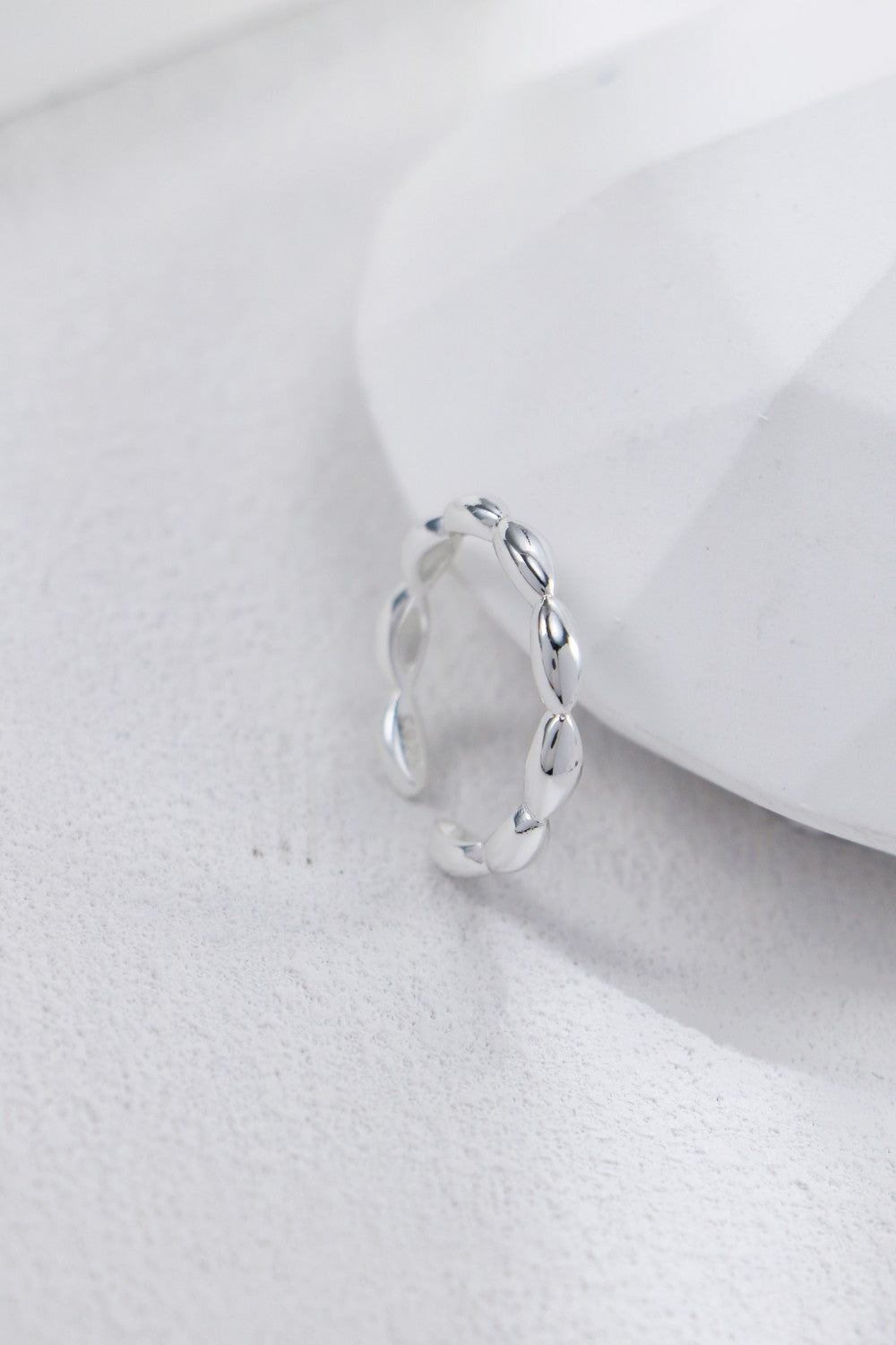 Silver Halo Swirl Open Ring