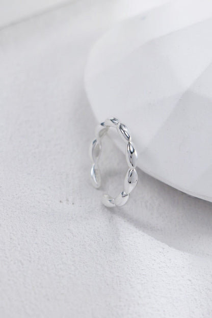 Silver Halo Swirl Open Ring