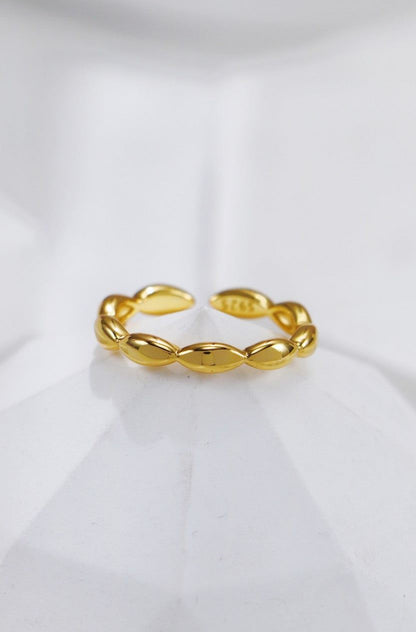 Gold Plated Halo Swirl Open Ring