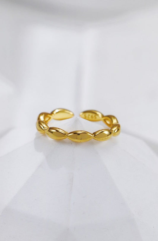 Gold Plated Halo Swirl Open Ring