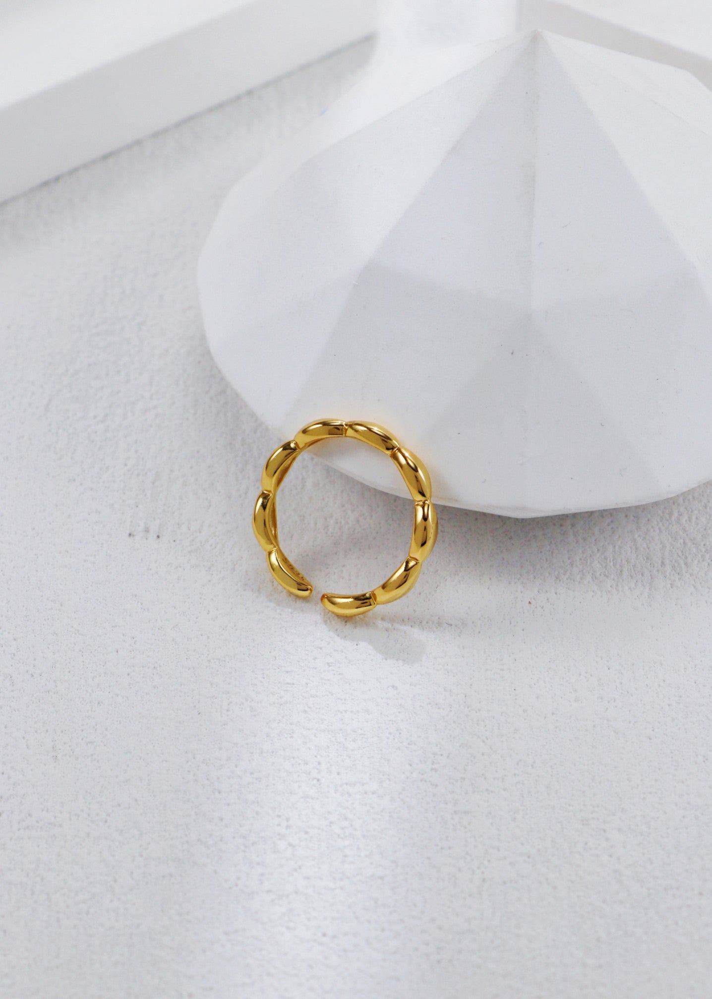 Gold Plated Halo Swirl Open Ring
