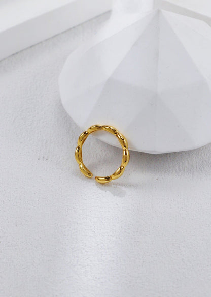 Gold Plated Halo Swirl Open Ring