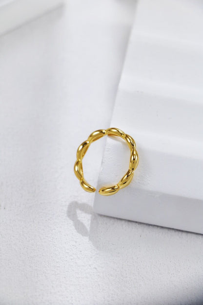Gold Plated Halo Swirl Open Ring