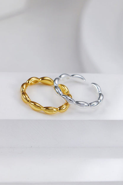 Gold Plated Halo Swirl Open Ring