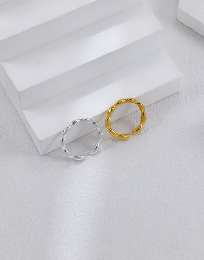 Gold Plated Halo Swirl Open Ring