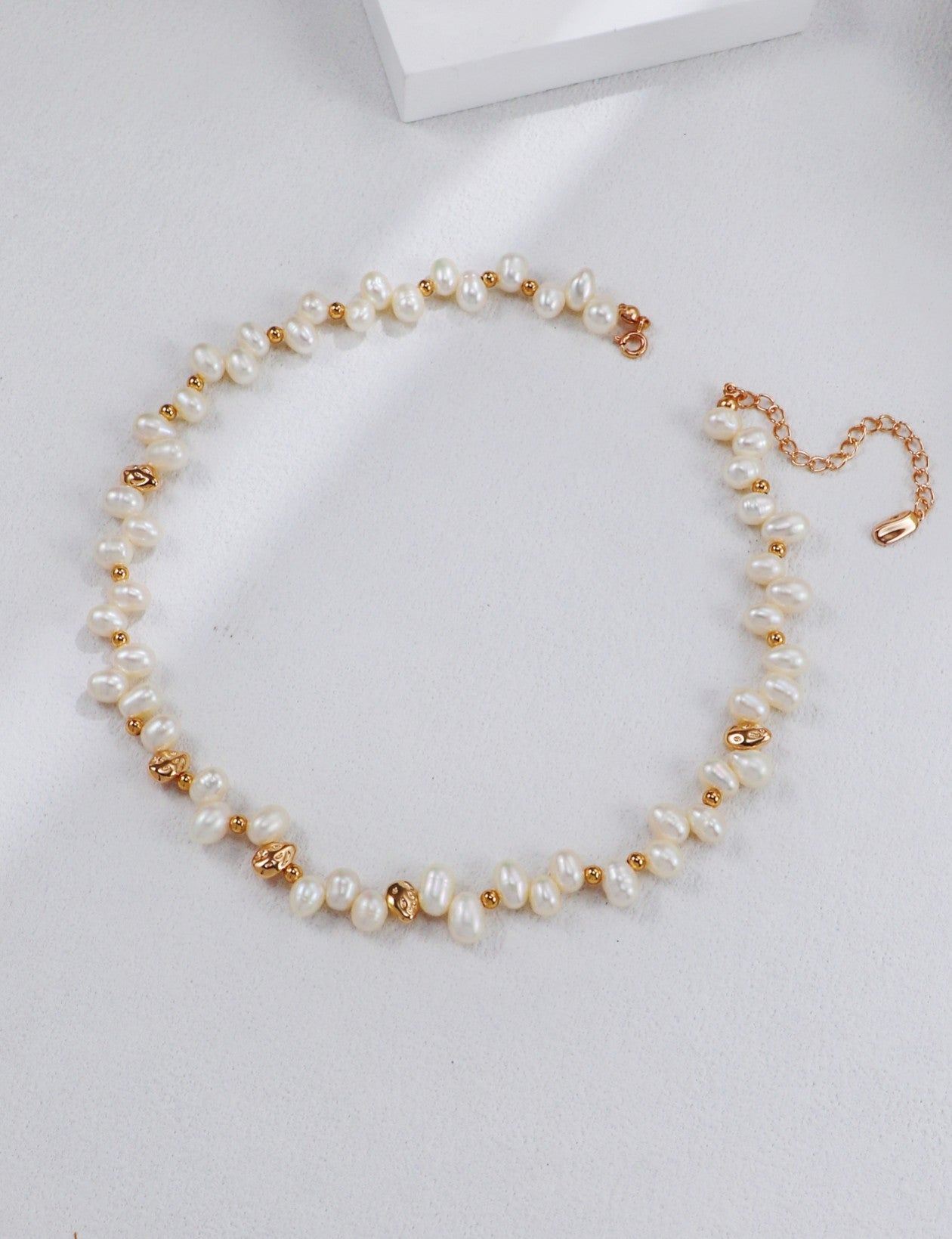 Gold Plated Auric Pearl Necklace