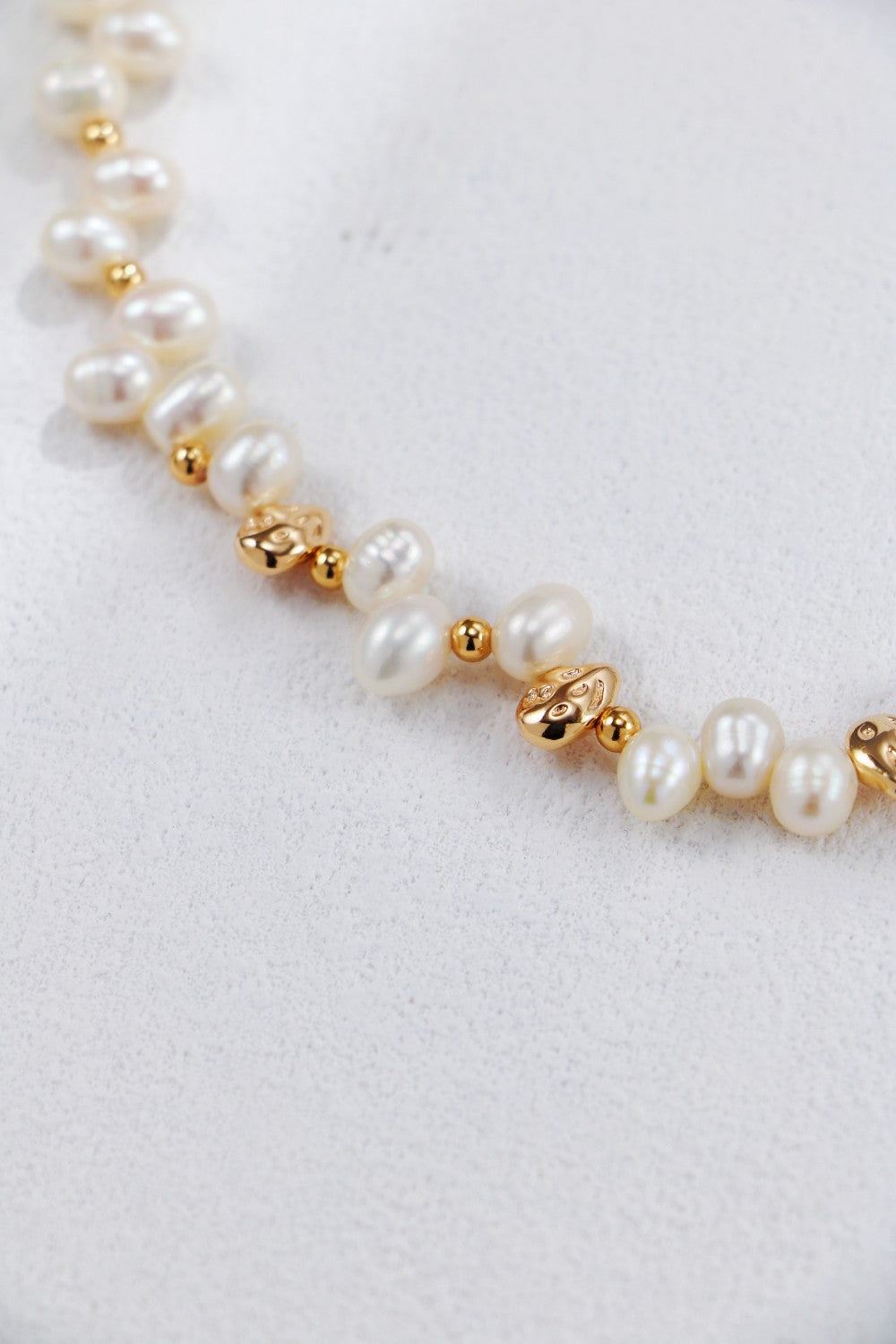 Gold Plated Auric Pearl Necklace