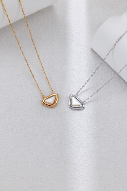 Silver Triangular Iridescent Nacre Necklace