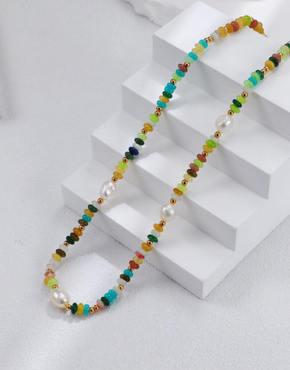 Gold Plated Rainbow Reef Necklace