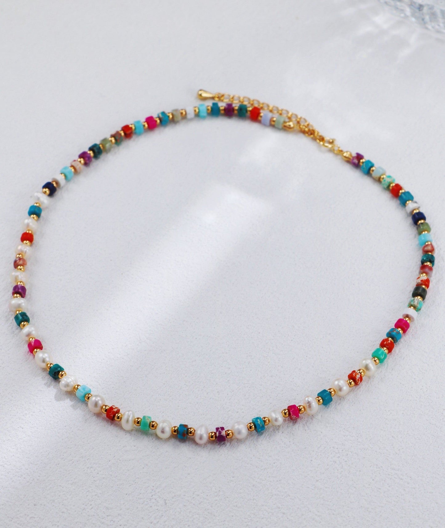 Gold Plated Pearl Confetti Necklace