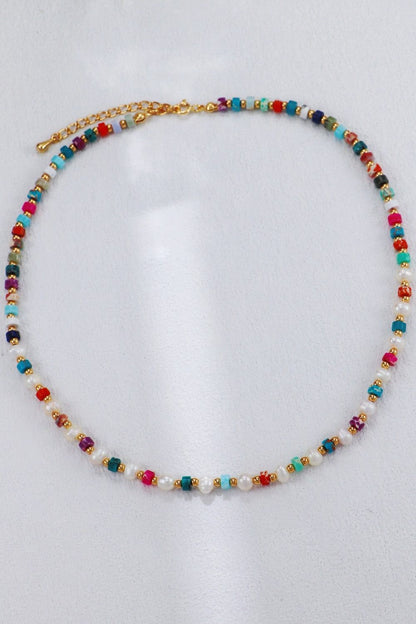 Gold Plated Pearl Confetti Necklace