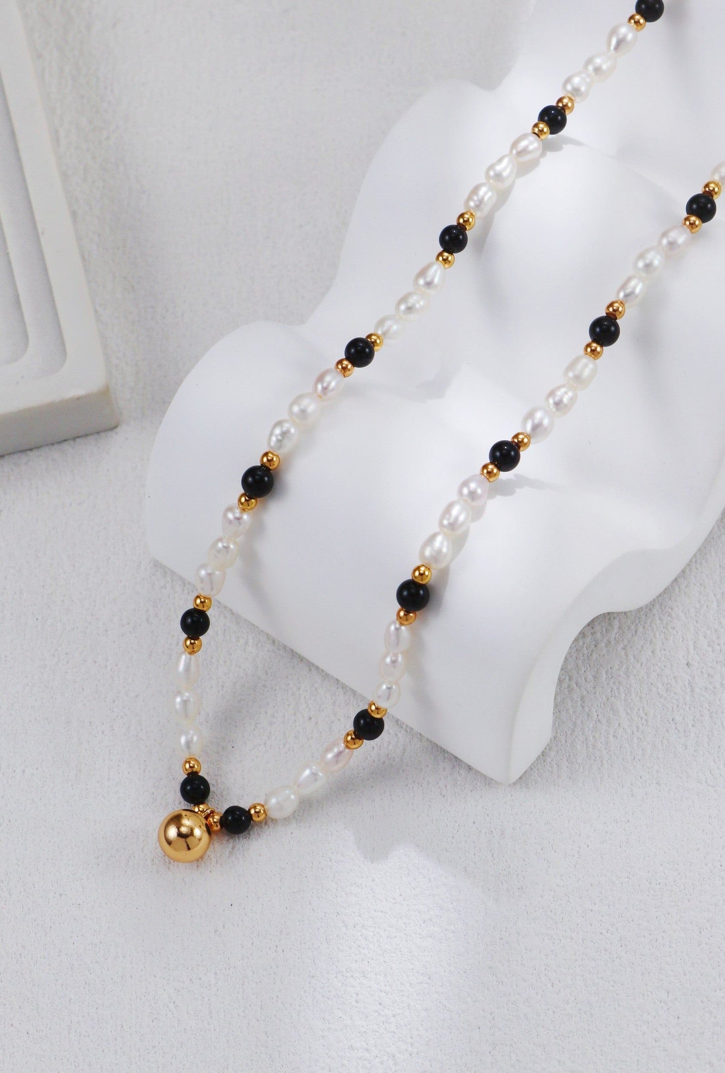 Gold Plated Moonlit Ebony Necklace