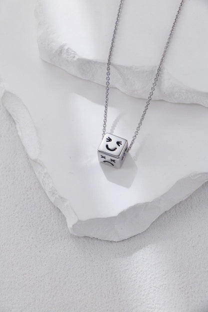 Silver Smiley Dice Necklace