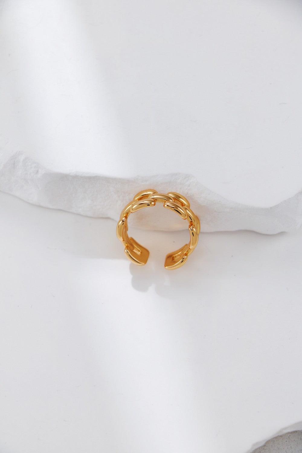 Gold Plated Chain Open Ring