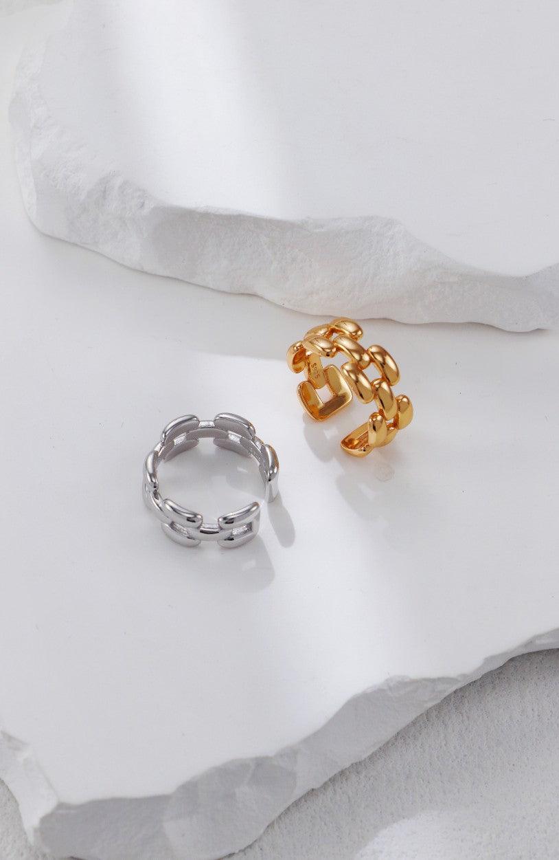 Silver Chain Open Ring