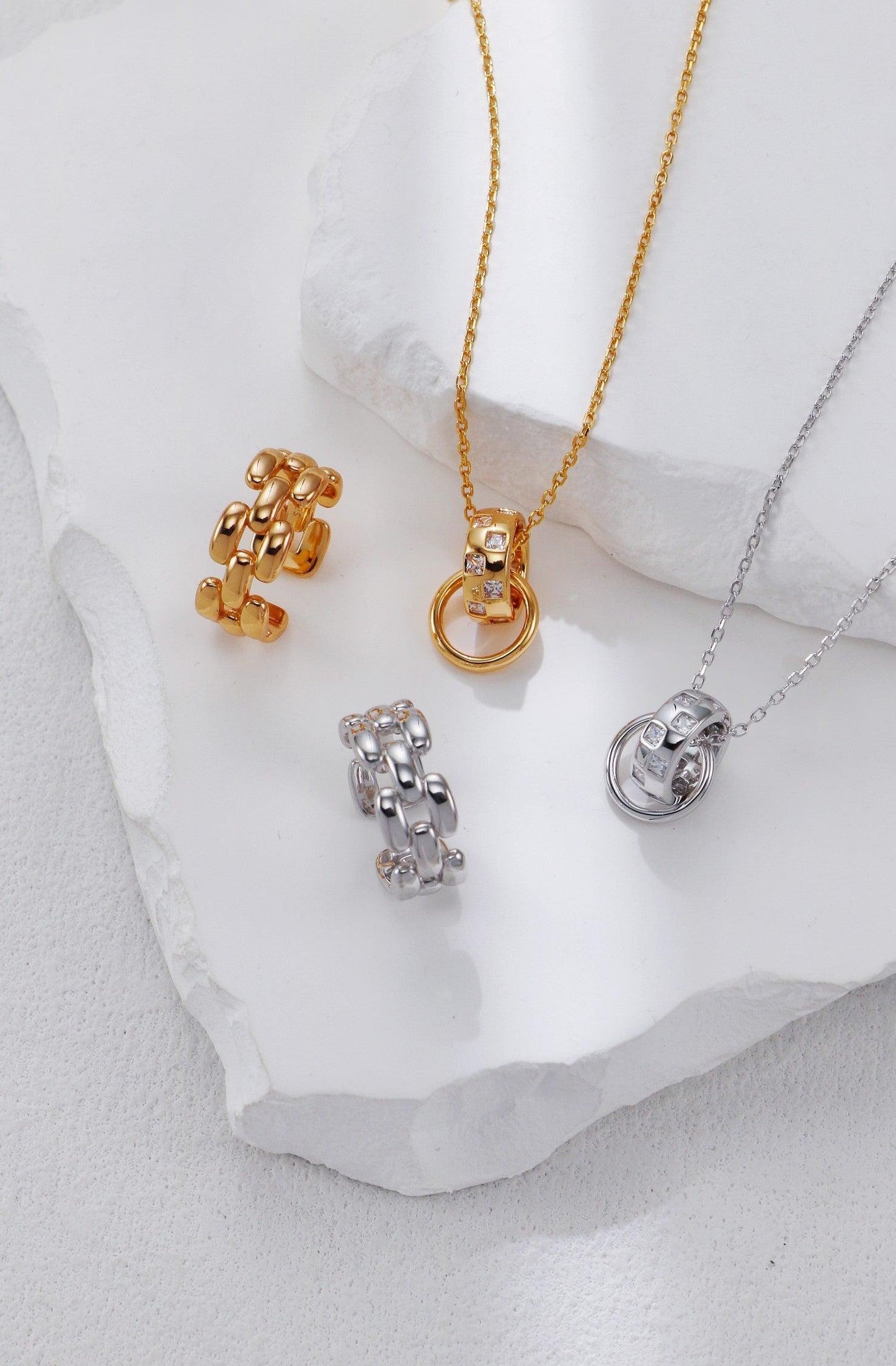 Gold Plated Chain Open Ring