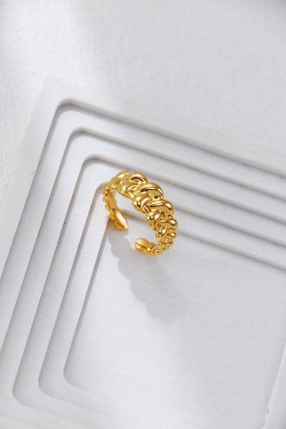 Gold Plated Weave Open Ring