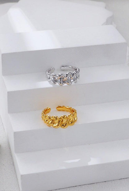 Silver Weave Open Ring