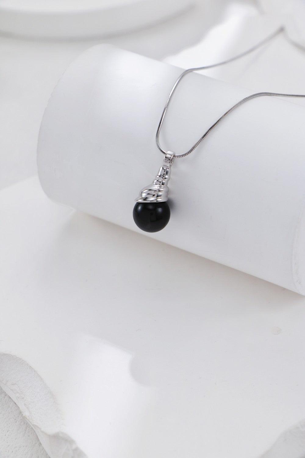 Silver Onyx Pendant Necklace