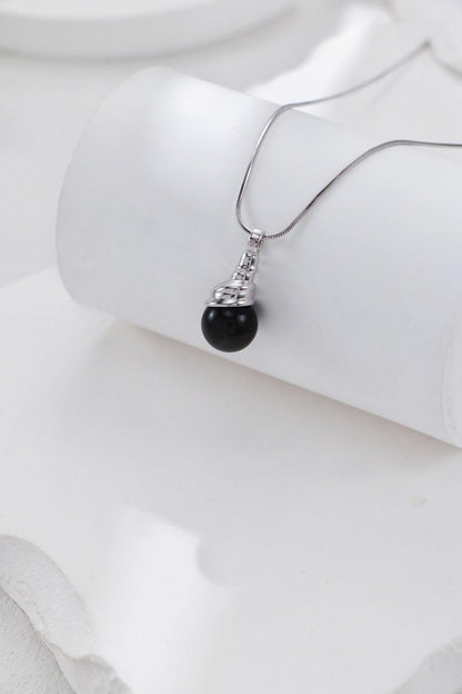 Silver Onyx Pendant Necklace