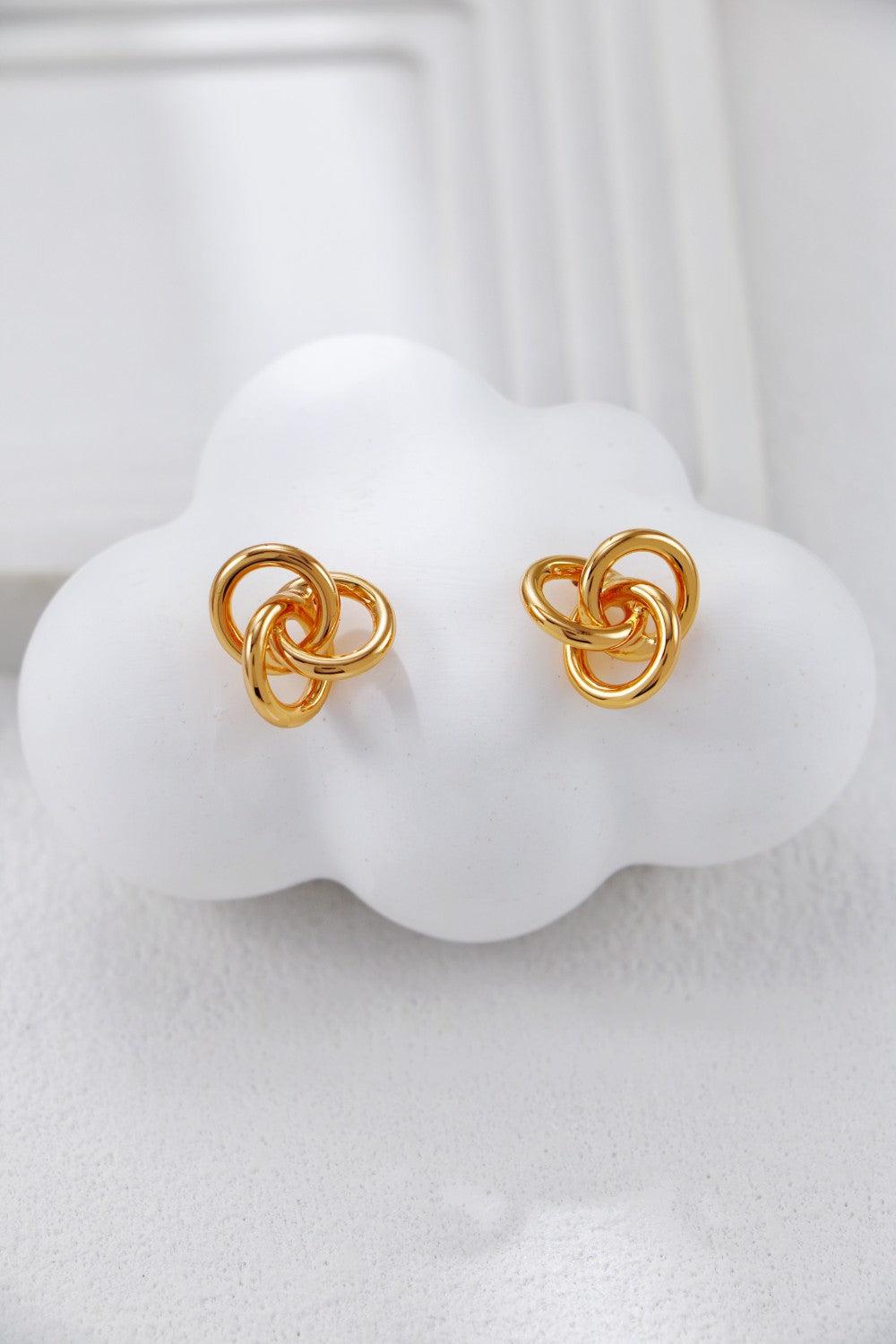 Gold Plated Trinity Stud Earrings