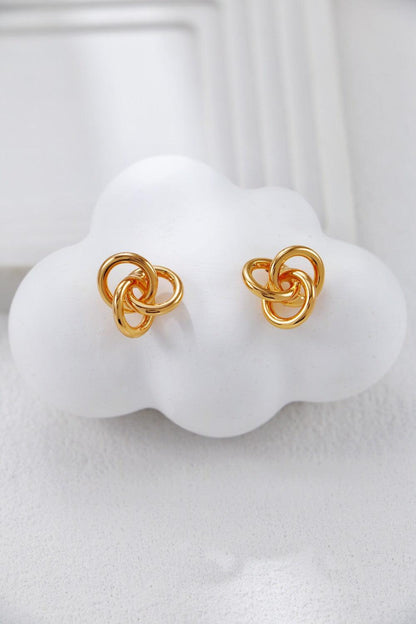 Gold Plated Trinity Stud Earrings
