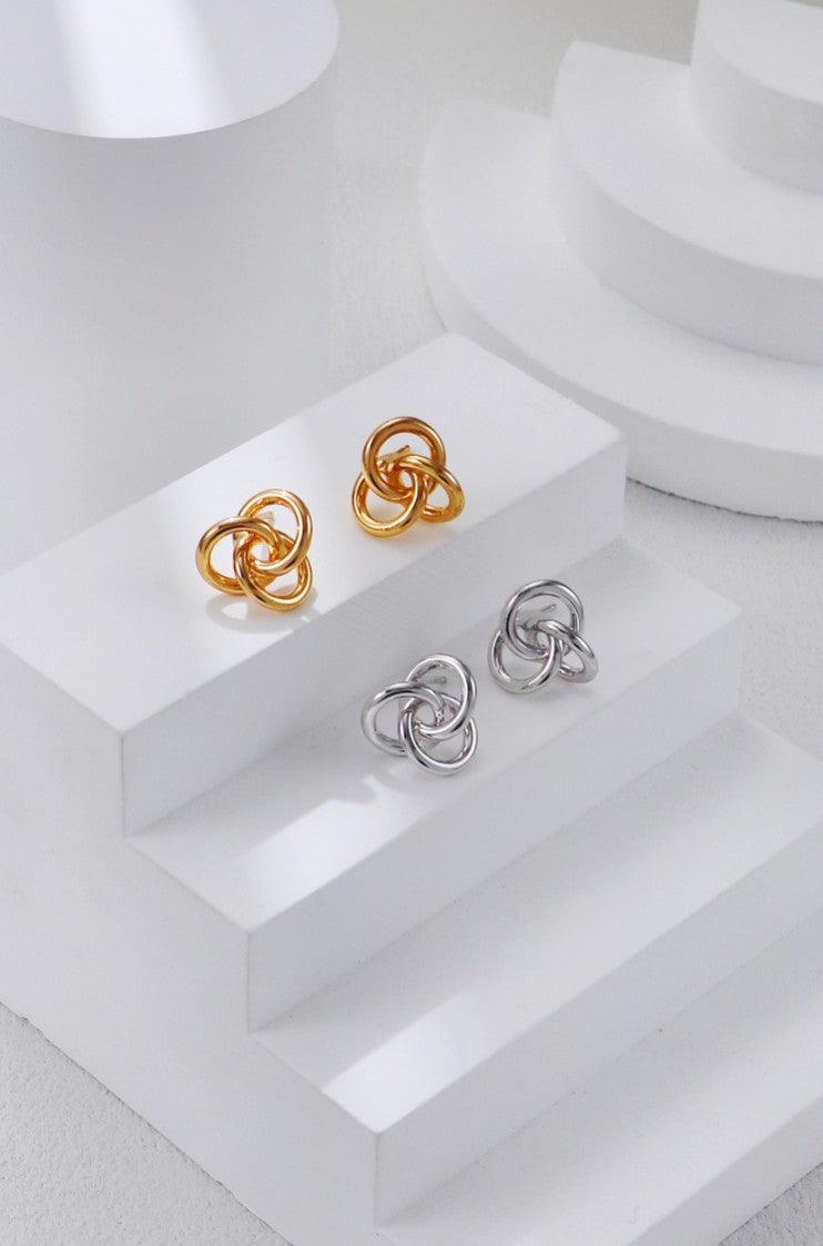 Gold Plated Trinity Stud Earrings