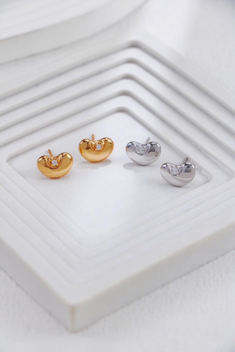 Silver Zirconia Heart Shapes Earrings