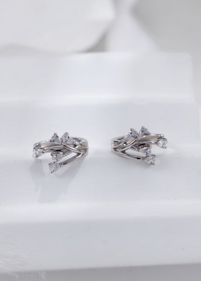 Silver Zirconia Spring Branches Earrings