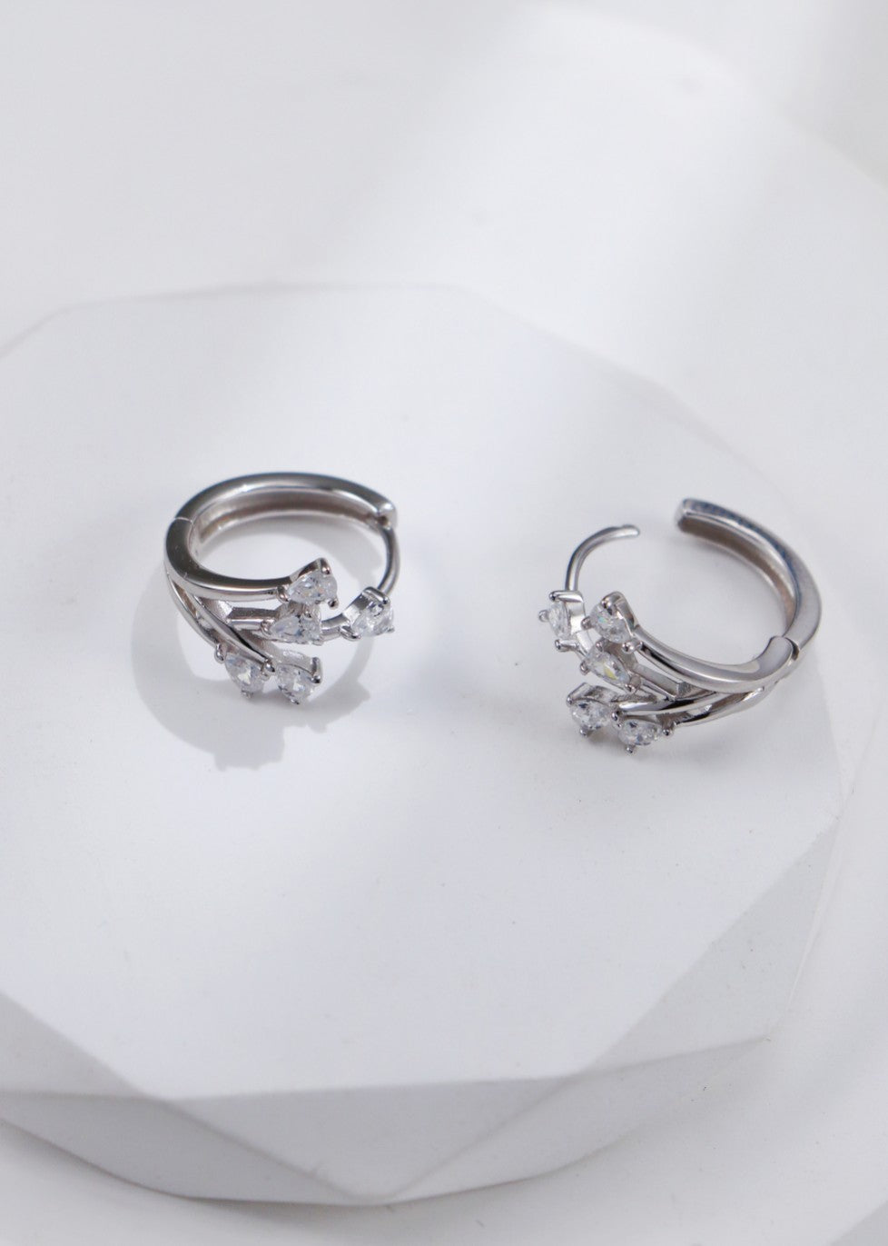 Silver Zirconia Spring Branches Earrings