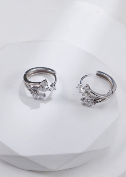 Silver Zirconia Spring Branches Earrings