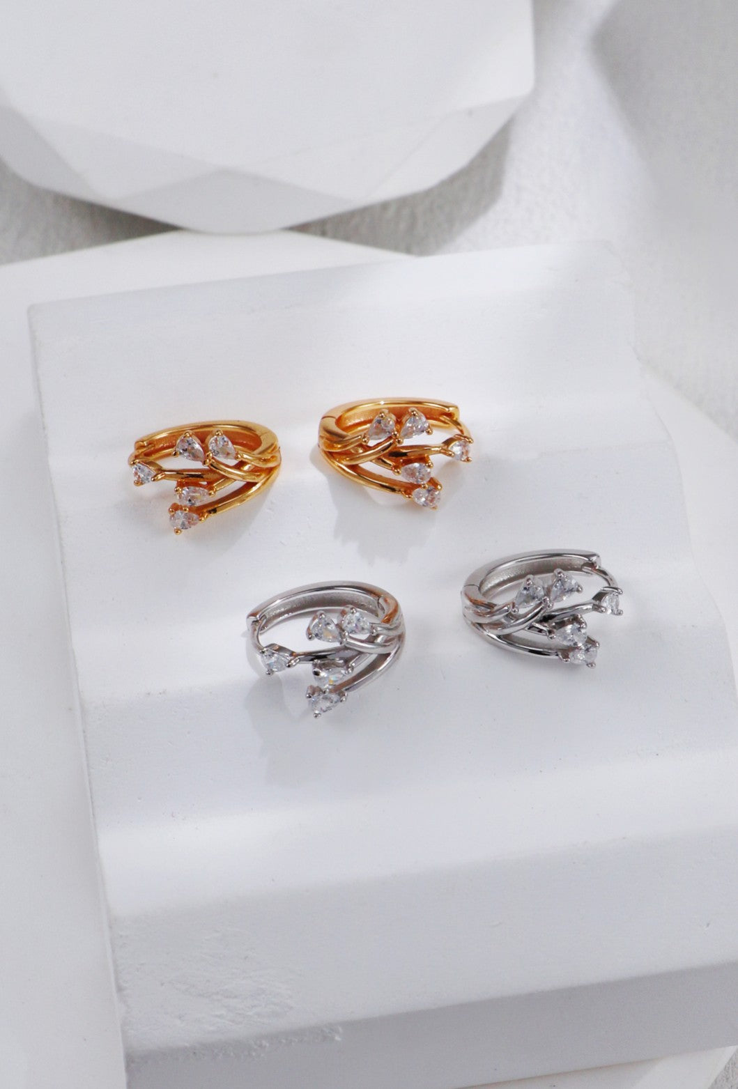 Silver Zirconia Spring Branches Earrings