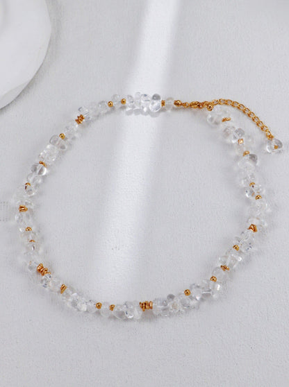 Gold Plated Clear Crystal Necklace