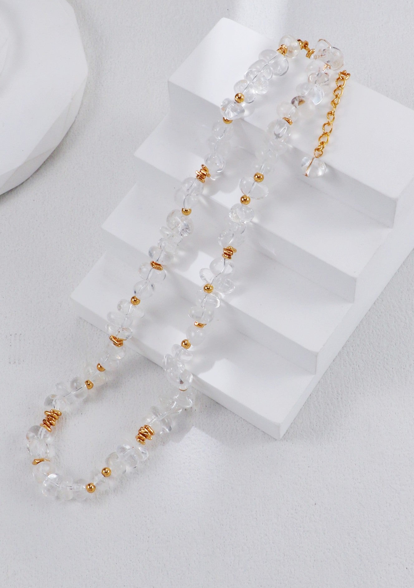 Gold Plated Clear Crystal Necklace