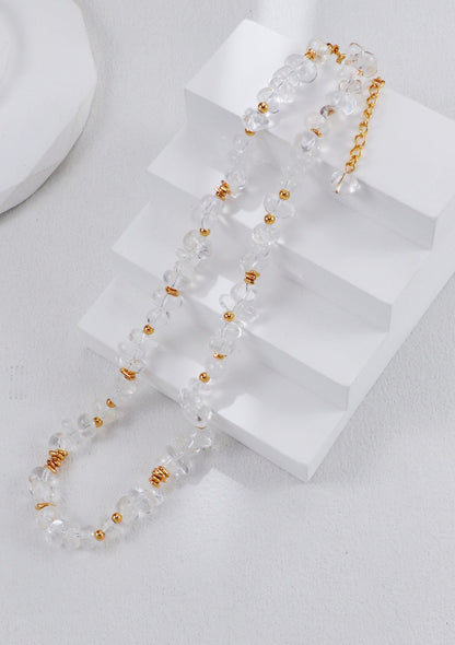 Gold Plated Clear Crystal Necklace