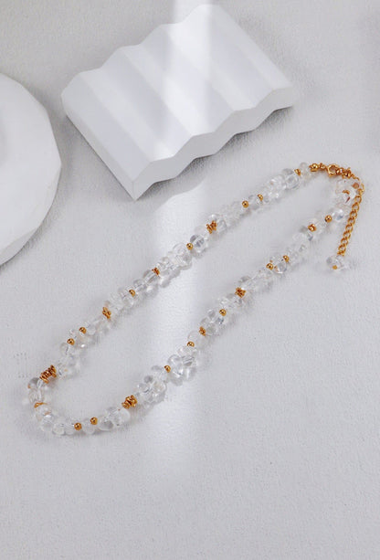 Gold Plated Clear Crystal Necklace