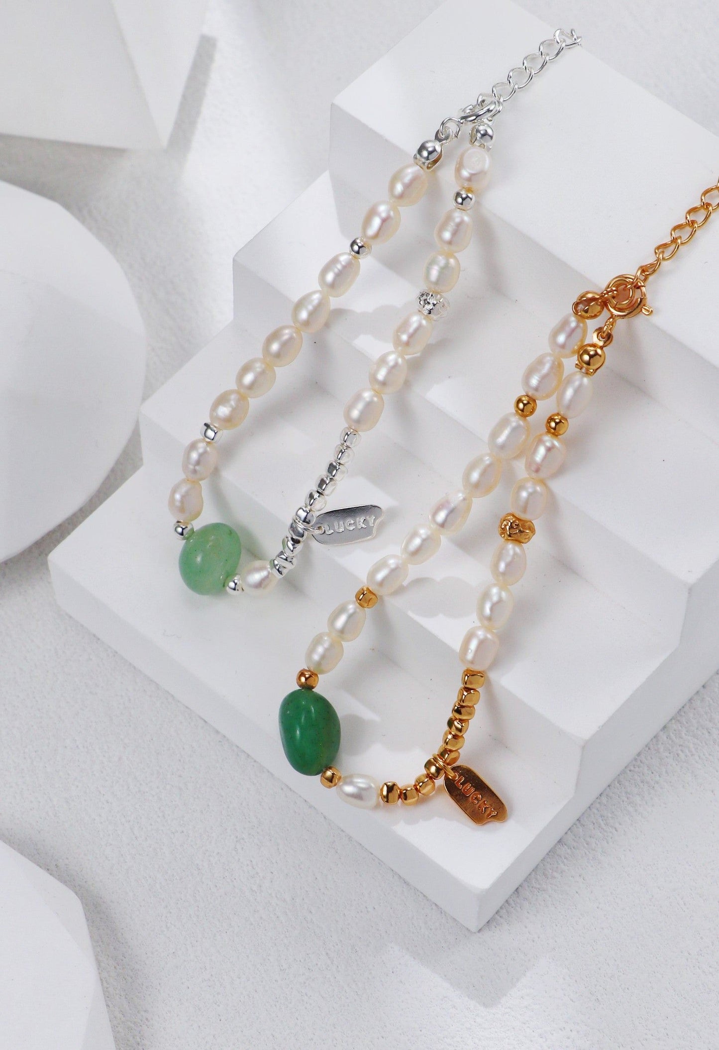 Gold Plated Crystal n Pearl Bracelet