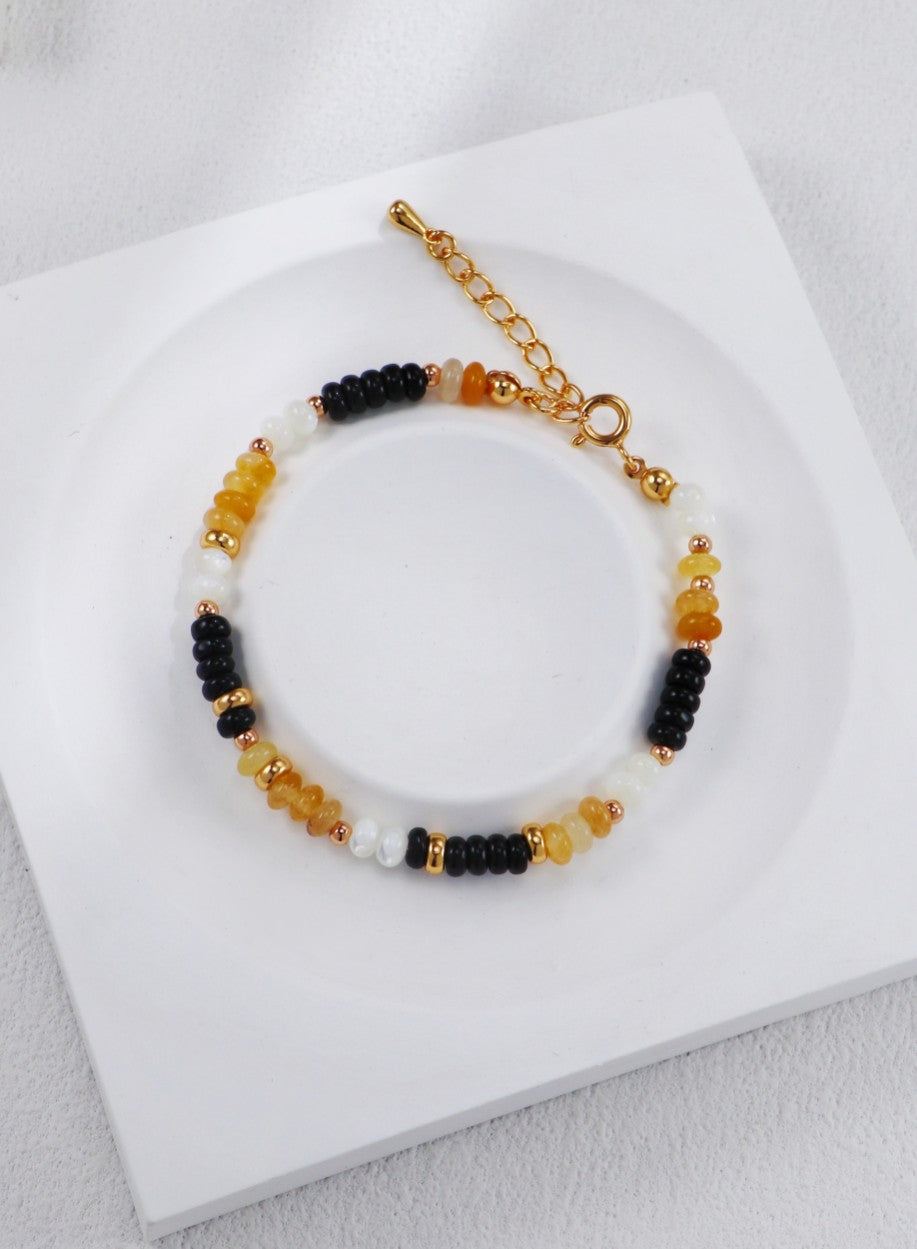 Gold Plated Amber Eclipse Bracelet