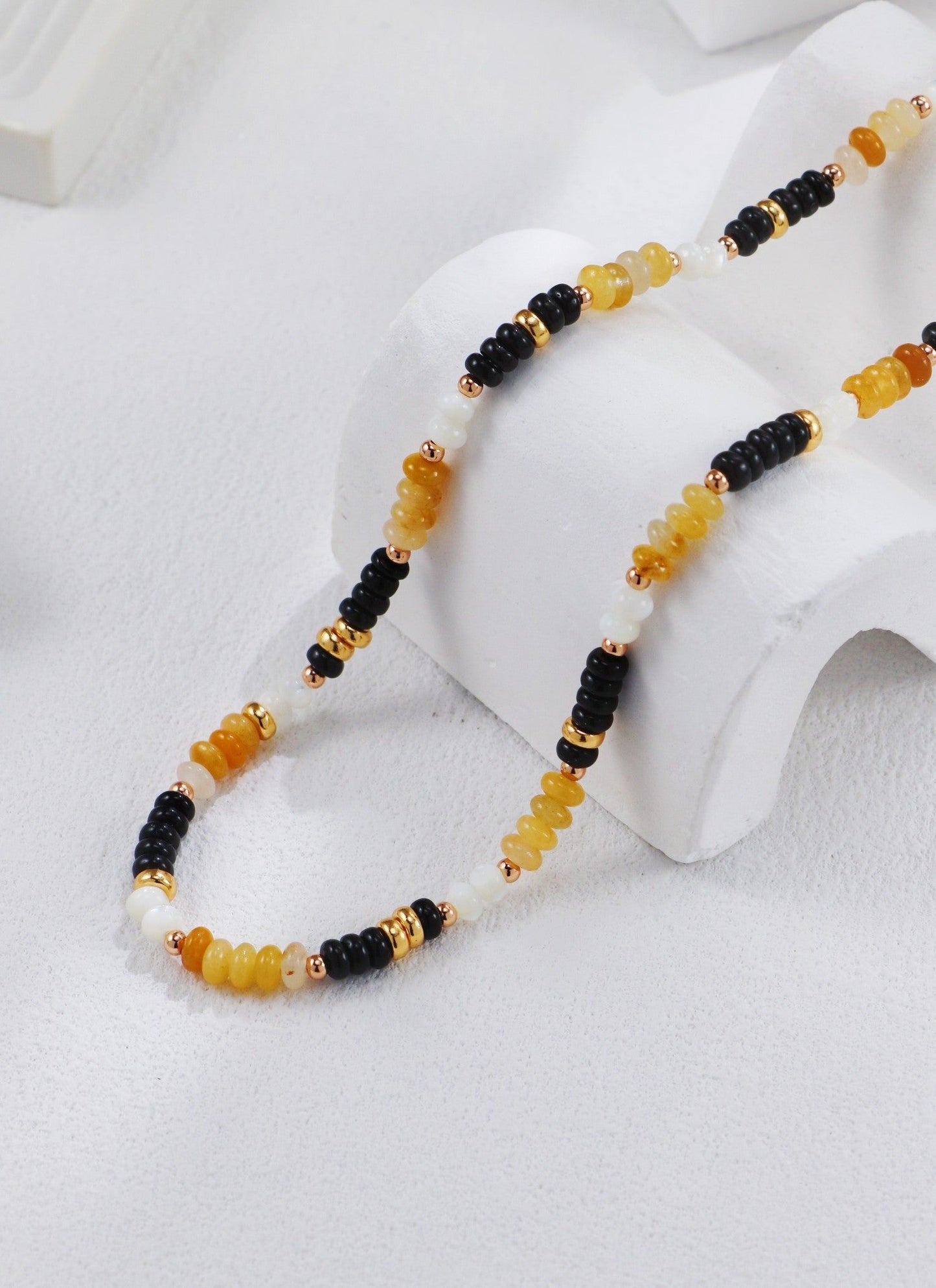 Gold Plated Amber Eclipse Necklace