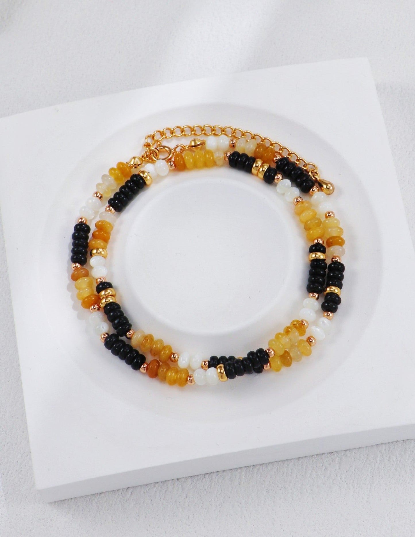 Gold Plated Amber Eclipse Necklace