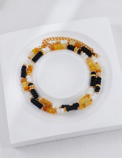 Gold Plated Amber Eclipse Necklace