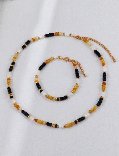 Gold Plated Amber Eclipse Bracelet
