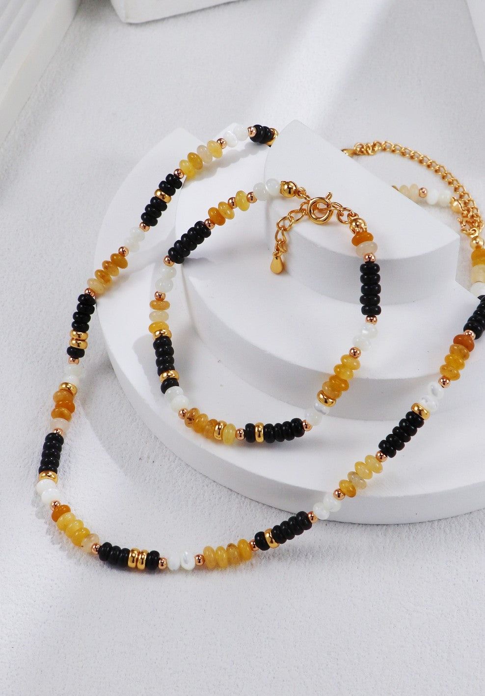 Gold Plated Amber Eclipse Bracelet