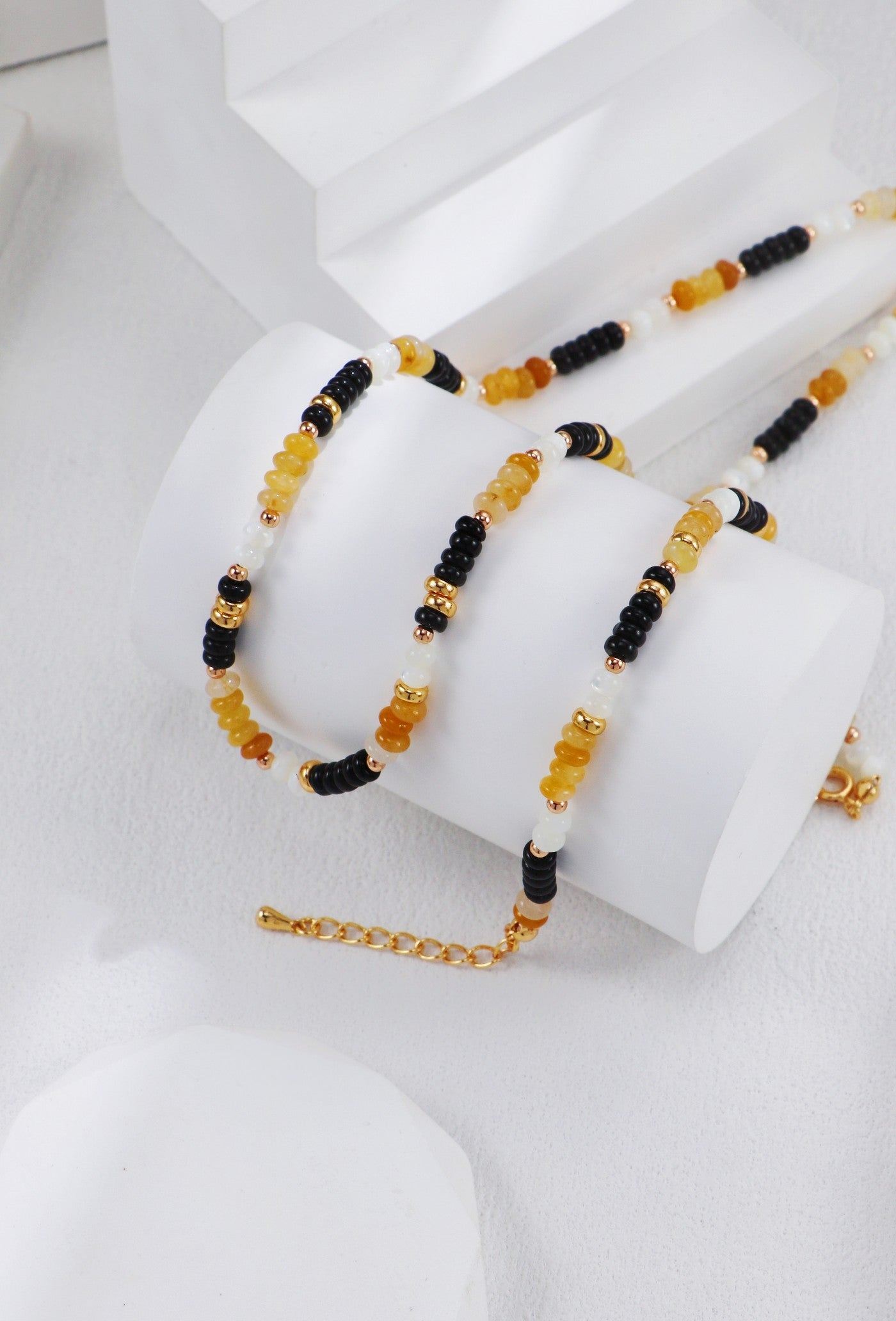 Gold Plated Amber Eclipse Necklace