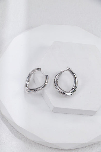 Silver Liquid Loop Earrings
